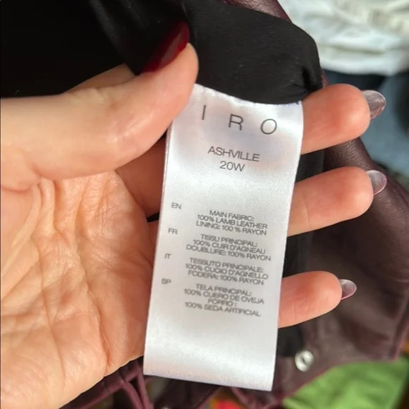 IRO Red Leather Moto Jacket - Picture 7 of 7